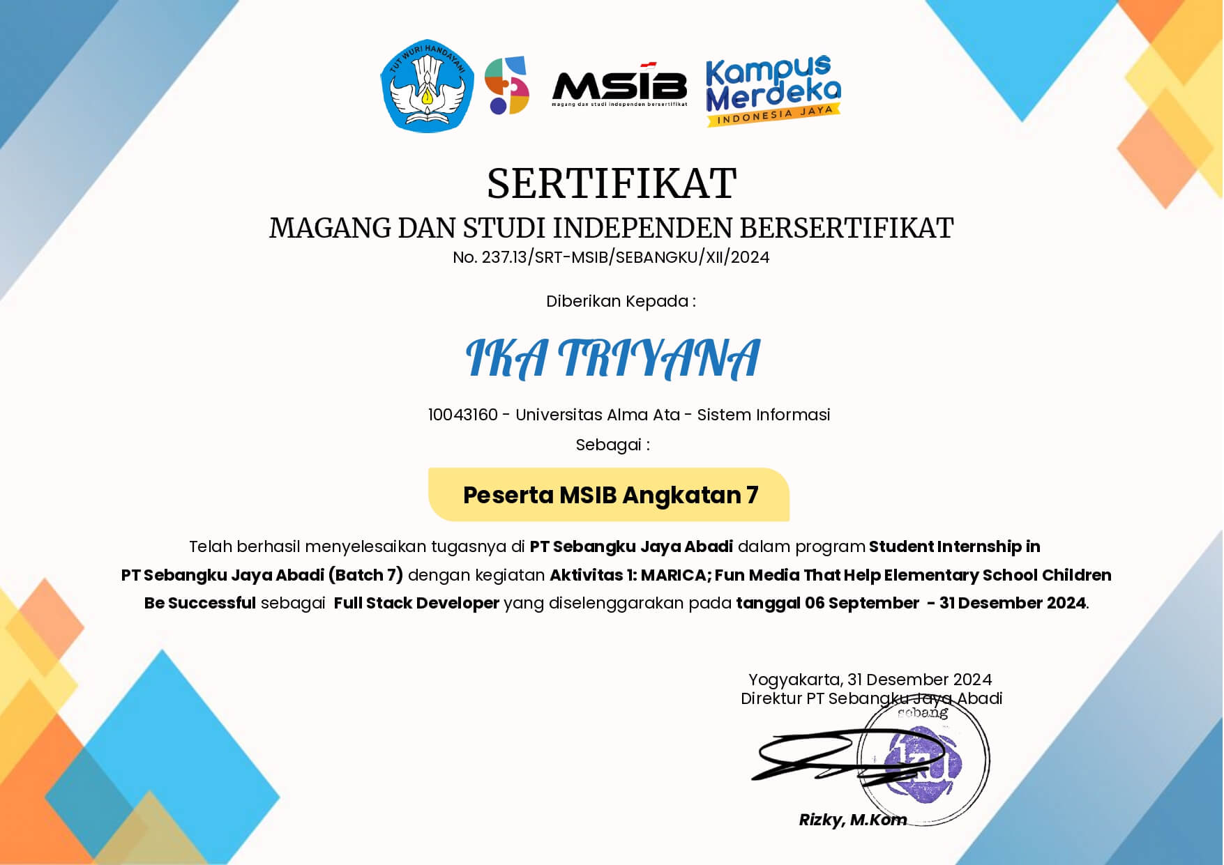 Certificate